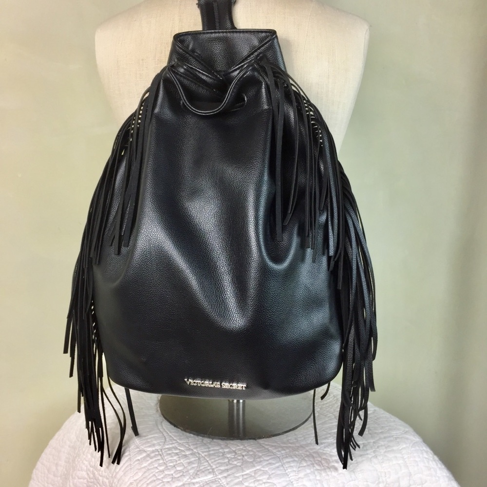 Victoria’s Secret faux leather fringe backpack